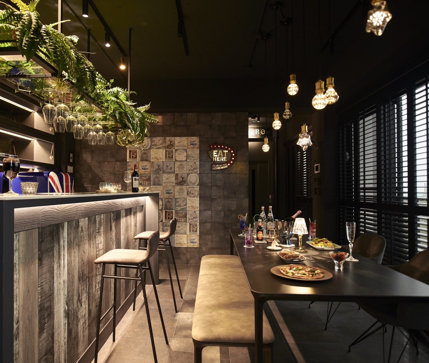 英倫風格室內設計｜星光微醺．頂層 BISTRO